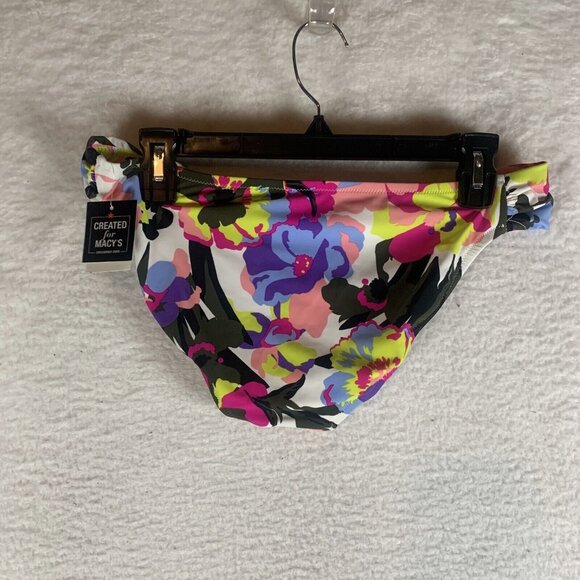 Bar III Bikini Bottom Women's Medium Multi Floral Paradise Garden Tab-Side S9458 - Picture 1 of 6